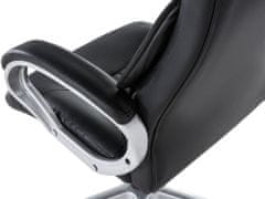 Beliani Čierna otočná kožená kancelárska stolička TRIUMPH