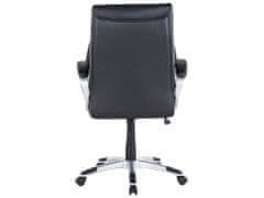 Beliani Čierna otočná kožená kancelárska stolička TRIUMPH
