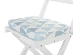 Beliani Set 2 vankúšov na záhradné stoličky s modrými trojuholníkmi 29 x 38 x 5 cm FIJI