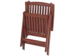 Beliani Sada 6 záhradných stoličiek z agátového dreva s terakotovými vankúšmi TOSCANA
