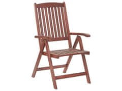 Beliani Sada 6 drevených stoličiek s bielymi vankúšmi TOSCANA