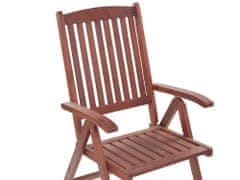 Beliani Záhradná rozkladacia stolička z akáciového dreva tmavohnedá TOSCANA