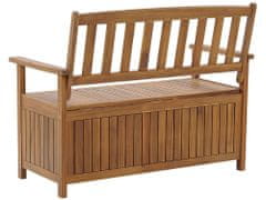 Beliani Záhradná lavička z akáciového dreva s úložným priestorom 120 cm SOVANA