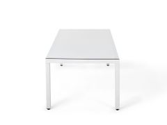 Beliani Záhradný stôl z umelého ratanu 220 x 100 cm biely ITALY