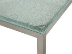 Beliani Záhradný stôl so sklenenou doskou 180 x 90 cm priehľadný GROSSETO