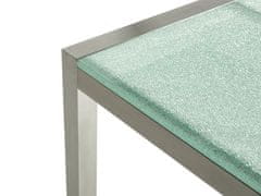 Beliani Záhradný stôl s 3-dielnou sklenenou doskou 220 x 100 cm priehľadný GROSSETO