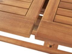 Beliani Záhradný rozkladací stôl z akáciového dreva 160/220 x 90 cm svetlé drevo JAVA
