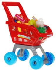 Mamido Detský supermarket s nákupným košíkom červený