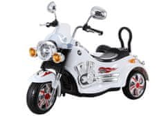 Lean-toys SX138 Dobíjací motocykel biely