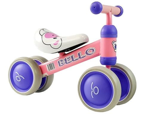 shumee Balančný bicykel Bello s dvojitými kolesami ružový