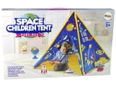 Lean-toys Detský stan so svetelnými efektmi Cosmos Rockets Stars Blue