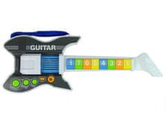 Lean-toys Rockman Elektrická gitara s mikrofónom a slúchadlami pre deti