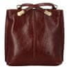 Kožená kabelka-batoh Amanda, hnedá
