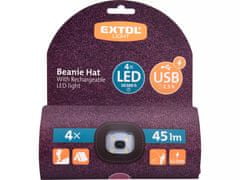 Extol Light Čiapka so svetlom 43461 4x45lm, USB nabíjanie, fialová/čierna, univerzálna veľkosť