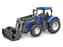 DeCuevas Traktor modrý s čelným nakladačom s voľným chodom 27 cm v krabici