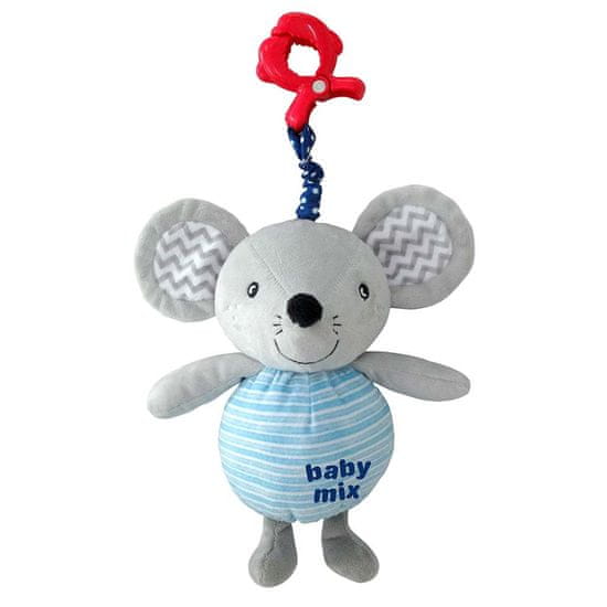 Baby Mix Detská plyšová hračka s hracím strojčekom a klipom Myška