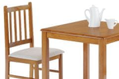 Artium Jedálenský set 1+2, stôl 69 x 69 x75 cm, masíiv kaučukovník, morenie dub landhaus, sivé látkové sedáky JAGUAR OAK