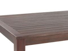 Beliani Záhradný stôl z eukalyptového dreva 180 x 100 cm tmavé drevo TUSCANIA
