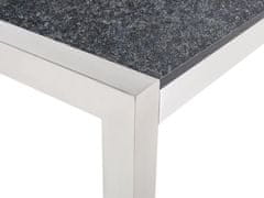 Beliani Záhradný stôl s 3-dielnou žíhanou granitovou doskou 180 x 90 cm čierny GROSSETO