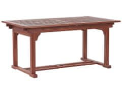 Beliani Záhradný rozkladací stôl z akáciového dreva 160/220 x 90 cm tmavé drevo TOSCANA
