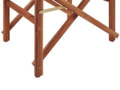 Beliani Sada 2 skladacích stoličiek z tmavého akáciového dreva textil s motívom listov CINE