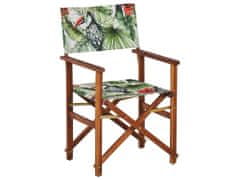Beliani Sada 2 záhradných stoličiek z tmavého akáciového dreva/vzor tukana CINE