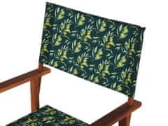 Beliani Sada 2 záhradných stoličiek z tmavého akáciového dreva/vzor olív CINE