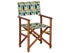 Beliani Sada 2 záhradných stoličiek z tmavého akáciového dreva/farebný vzor CINE