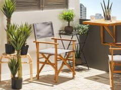 Beliani Sada 2 záhradných stoličiek zo svetlého akáciového dreva sivá/vzor tukana CINE