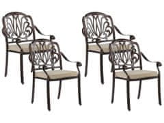 Beliani Sada 4 hnedých záhradných stoličiek ANCONA