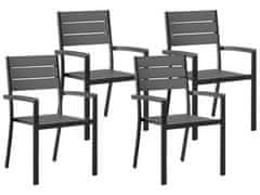 Beliani Sada 4 záhradných stoličiek v sivej farbe PRATO