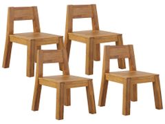 Beliani Sada 4 záhradných stoličiek z akáciového dreva LIVORNO