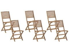 Beliani Sada 6 agátových záhradných stoličiek TOLVE