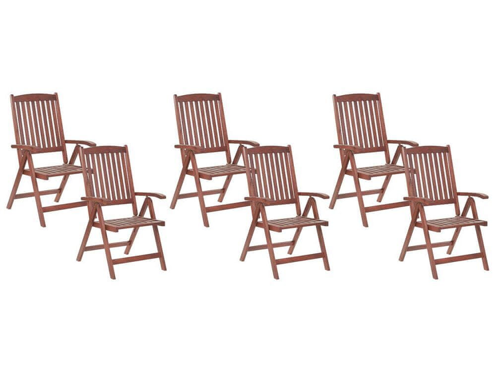 Beliani Sada 6 záhradných stoličiek z akáciového dreva TOSCANA