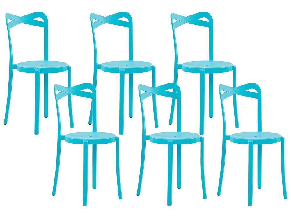 Beliani Sada 6 jedálenských stoličiek modrá CAMOGLI