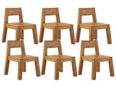 Beliani Sada 6 záhradných stoličiek z akáciového dreva LIVORNO