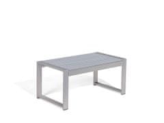 Beliani Záhradný hliníkový stolík 90 x 50 cm svetlosivý SALERNO