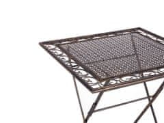 Beliani Záhradný stôl kovový skladací 70 x 70 cm čierny BORMIO