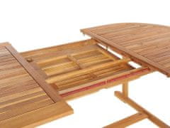 Beliani Záhradný rozkladací stôl z akáciového dreva 160/220 x 100 cm svetlé drevo MAUI