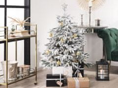 Beliani Zasnežený umelý vianočný stromček 120 cm biely BASSIE