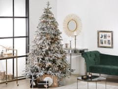 Beliani Zasnežený umelý vianočný stromček 210 cm biely BASSIE