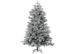 Beliani Zasnežený umelý vianočný stromček 210 cm biely BASSIE