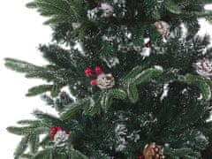 Beliani Zasnežený umelý vianočný stromček 210 cm zelený DENALI
