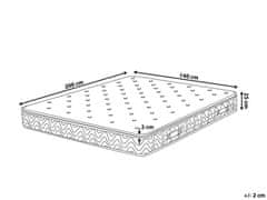 Beliani Latexový pružinový matrac stredne tvrdý 140 x 200 cm JOY