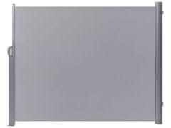 Beliani Záhradná zaťahovacia bočná markíza 160 x 300 cm svetlosivá DORIO