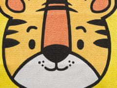 Beliani Detský bavlnený koberec s motívom tigra 60 x 90 cm žltý RANCHI