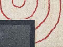 Beliani Bavlnený koberec 140 x 200 cm béžová/červená TIRUPATI