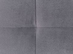 Beliani Zamatová rozkladacia pohovka s úložným priestorom sivá LERUM