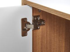 Beliani 4-dverová komoda svetlé drevo s bielou NUEVA