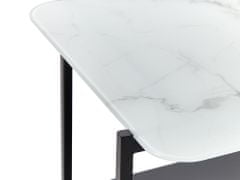Beliani Konferenčný stolík s mramorovým vzhľadom biela/čierna GLOSTER